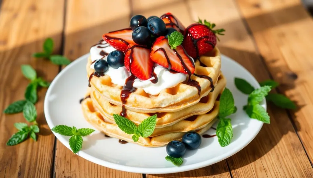 Belgische Waffeln mit Toppings Belgische Waffeln mit Toppings